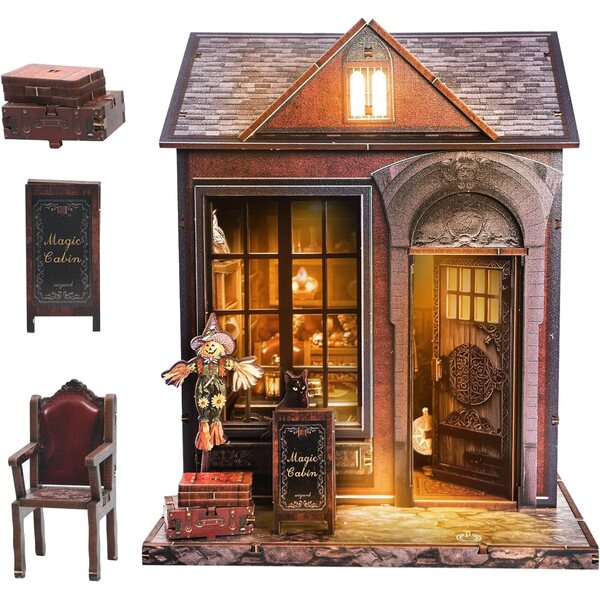 Kit casa miniatura fai da te Magic Cabin - decorazione in legno 3D magica e creativa