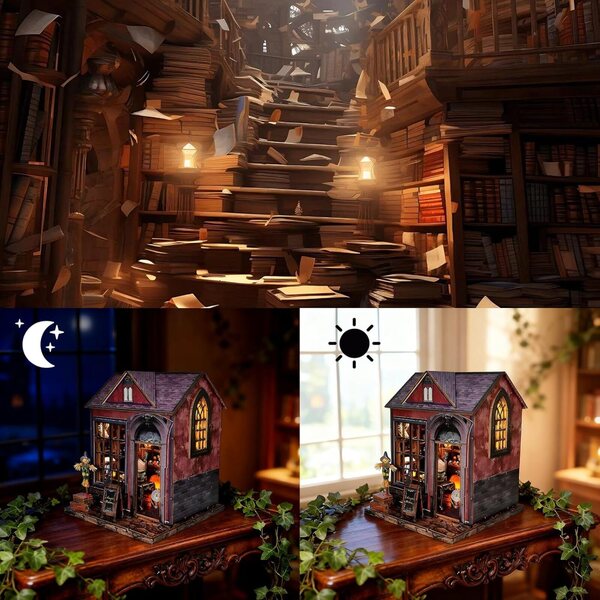 Kit casa miniatura fai da te Magic Cabin - decorazione in legno 3D magica e creativa