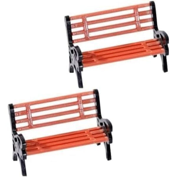 2 Panchine Miniatura per Casa delle Bambole Natale e Villaggio - Accessori Plastiche
