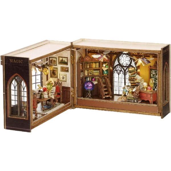 DIY 3D-Puppenhaus-Bausatz aus Holz | Kreative Miniatur mit Stoff- und Papieraccessoires