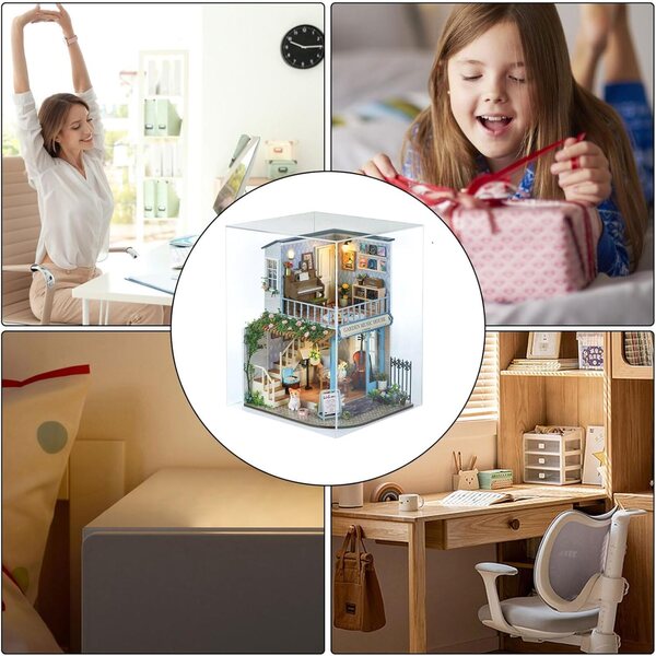 Puppenhaus-Bausatz aus Holz mit staubdichter Hülle – kreatives Familienspiel