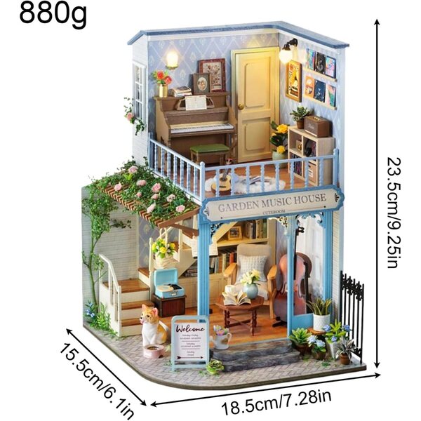 Puppenhaus-Bausatz aus Holz mit staubdichter Hülle – kreatives Familienspiel