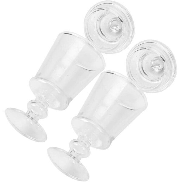 Set 2 Mini Vasetti Trasparenti per Casa delle Bambole - Accessori Decorativi Realistici