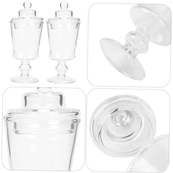 Set mit 2 transparenten Mini-Gläsern für Puppenhäuser – realistische dekorative Accessoires