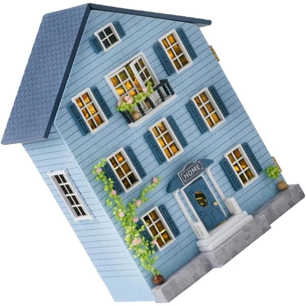 DIY Holz-Miniaturhaus-Set mit Möbeln, tragbare Weihnachtsdekoration