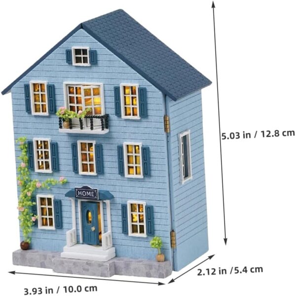 Kit Casa Miniatura di Natale in Legno con Mobili e Accessori | LRXIYODE