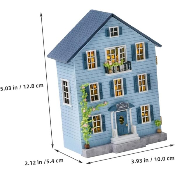 Kit Casa Miniatura di Natale in Legno con Mobili e Accessori | LRXIYODE