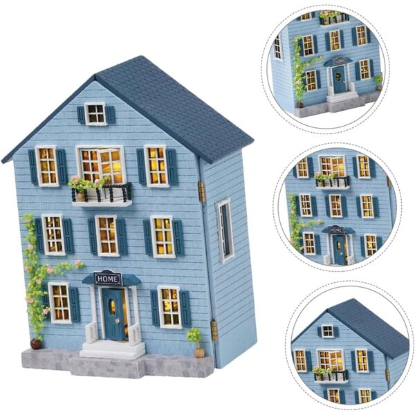 Kit Casa Miniatura di Natale in Legno con Mobili e Accessori | LRXIYODE