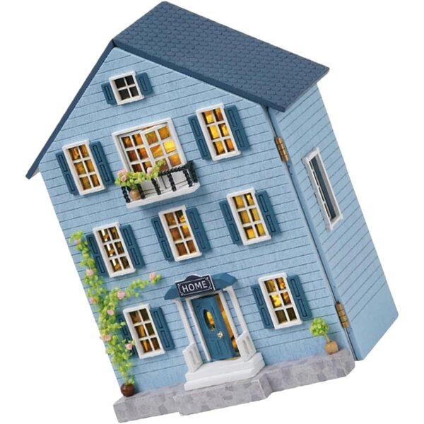 Mini-Puppenhaus-Bausatz aus Holz mit Möbeln für Kinder und Jugendliche, tragbar, zum Selbermachen