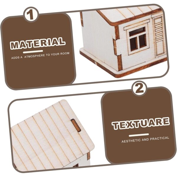 PartyKindom Casa Miniatura DIY in Legno per Decorazioni Natalizie e Progetti Creativi