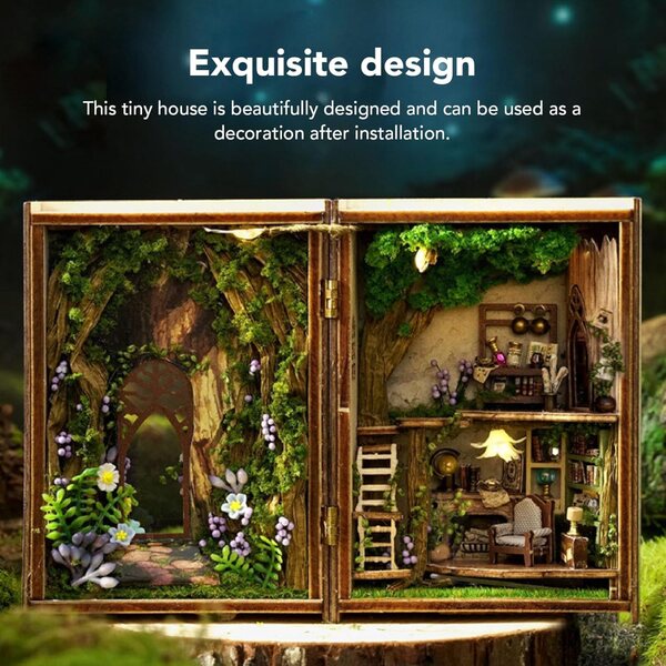 Kit Casa in Miniatura Fai-da-Te LIZEALUCKY con Striscia Luminosa e Accessori Completi