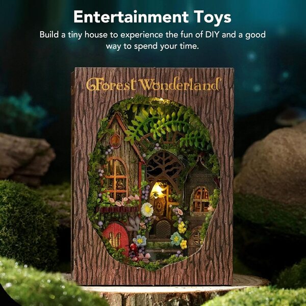 Kit Casa in Miniatura Fai-da-Te LIZEALUCKY con Striscia Luminosa e Accessori Completi