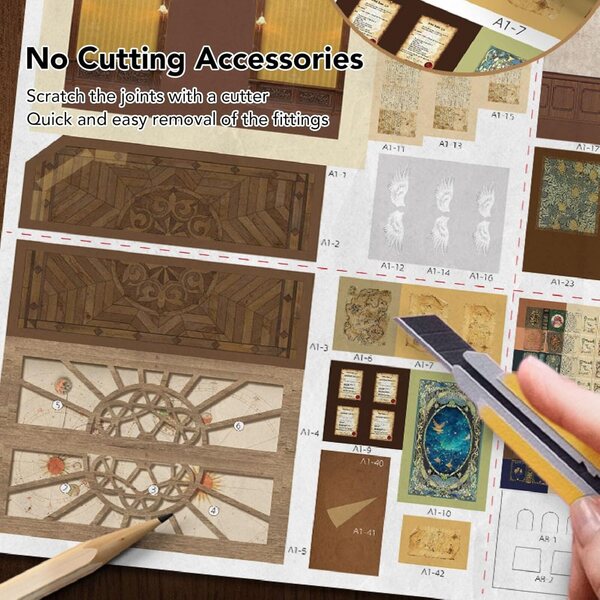 Kit Casa in Miniatura Fai-da-Te LIZEALUCKY con Striscia Luminosa e Accessori Completi