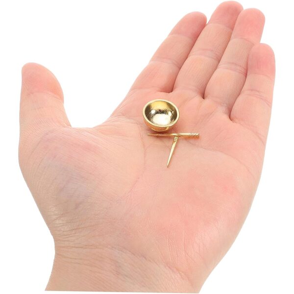 1:12 Küchenminiaturset mit Schüssel und Essstäbchen aus goldener Legierung für das Puppenhaus