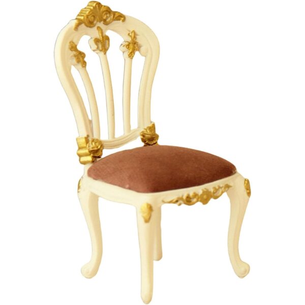 Sedia vintage in resina per casa delle bambole - modello decorativo realistico