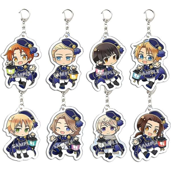 Set mit 8 Hetalia Axis Powers Anime-Schlüsselanhängern aus Acryl, Geschenkideen und Dekorationen