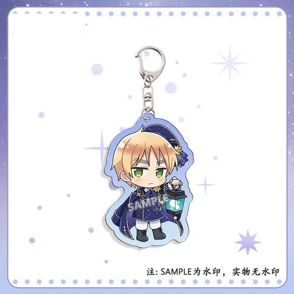 Set 8 Portachiavi Anime Hetalia Axis Powers in Acrilico, Idee Regalo e Decorazioni