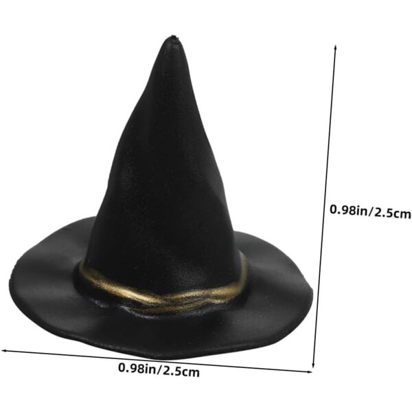 Set mit 72 Mini-Hüten aus schwarzem Kunststoff für selbstgemachte Halloween-Dekorationen