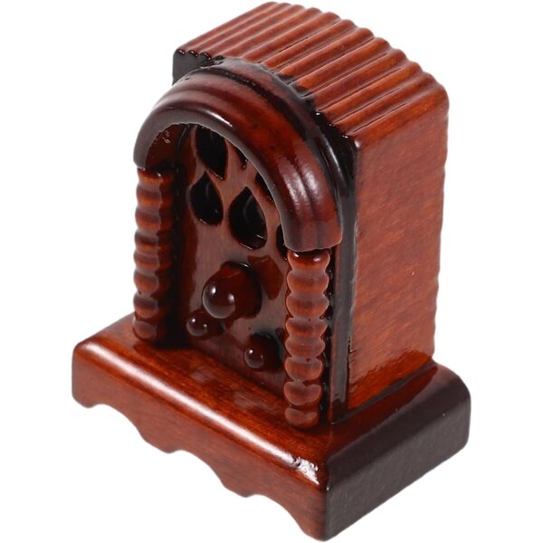 Radio Miniature Vintage in Legno Scala 1:12 per Casa delle Bambole e Diorama