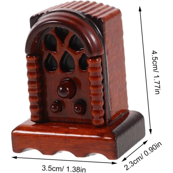 Radio Miniature Vintage in Legno Scala 1:12 per Casa delle Bambole e Diorama