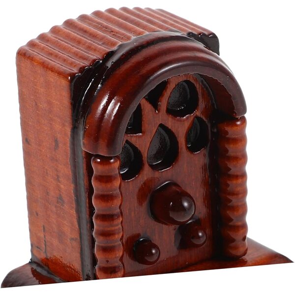 Radio Miniature Vintage in Legno Scala 1:12 per Casa delle Bambole e Diorama