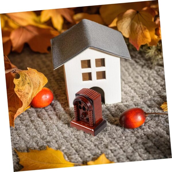 Radio Miniature Vintage in Legno Scala 1:12 per Casa delle Bambole e Diorama