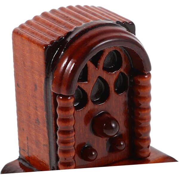Radio Miniatura in Legno 1:12 per Casa delle Bambole - Accessorio Vintage Retrò