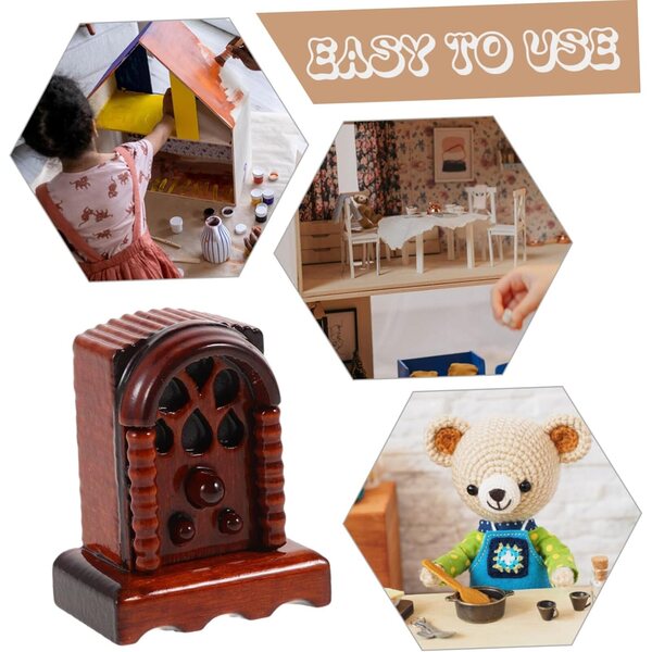 Radio Miniatura in Legno 1:12 per Casa delle Bambole - Accessorio Vintage Retrò