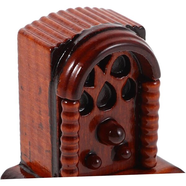 Miniaturradio aus Holz im Maßstab 1:12 für Puppenhäuser im Retro-Stil