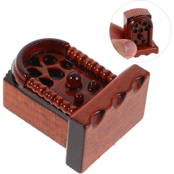 Miniaturradio aus Holz im Maßstab 1:12 für Puppenhäuser im Retro-Stil