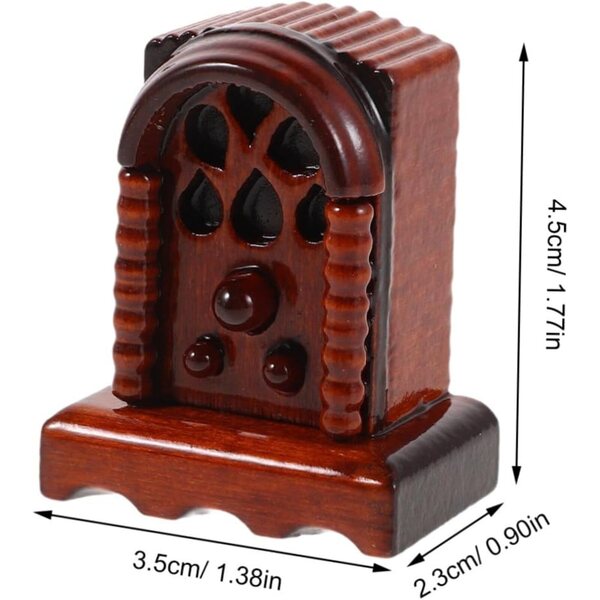 Radio Miniatura Vintage in Legno per Casa di Bambole - Scala 1:12, Decorazione Retrò