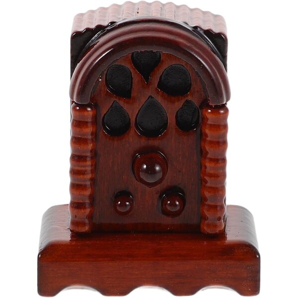 Retro-Miniaturradio aus Holz für Puppenhäuser – dekoratives Accessoire 1:12