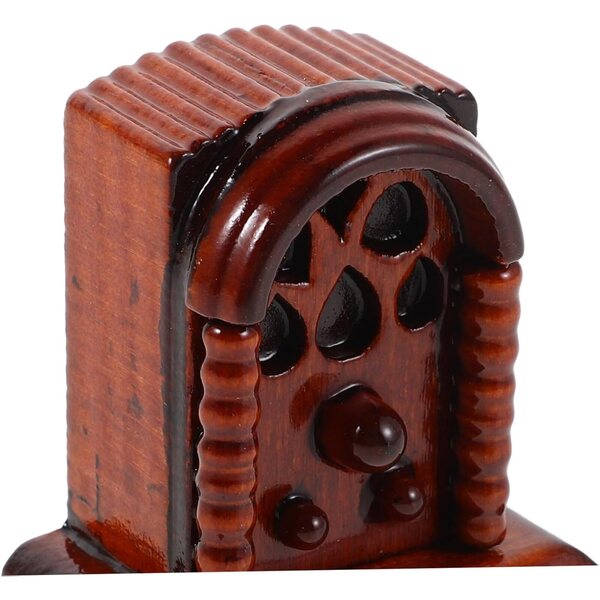 Radio Miniatura Vintage in Legno 1:12 per Casa delle Bambole - Accessorio Decorativo Retro