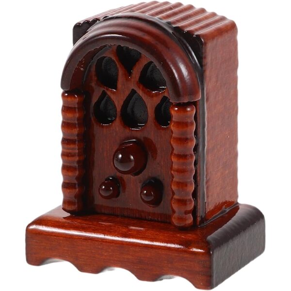 Vintage Miniatur-Holzradio für Puppenhäuser im Maßstab 1:12 – DECHOUS