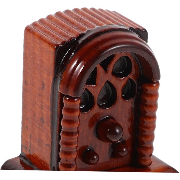 Vintage Miniatur-Holzradio für Puppenhäuser im Maßstab 1:12 – DECHOUS