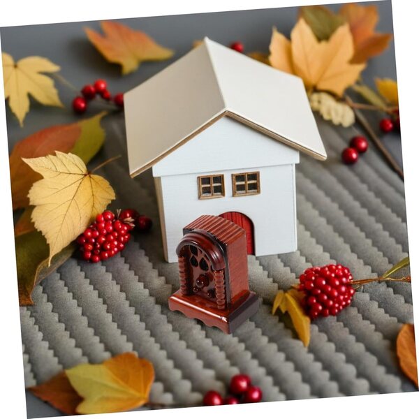 Vintage Miniatur-Holzradio für Puppenhäuser im Maßstab 1:12 – DECHOUS