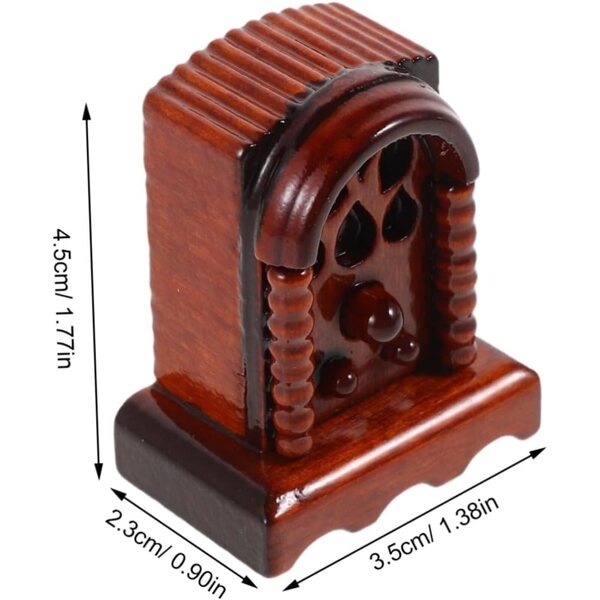 Miniatur-Holzradio für Puppenhaus – realistisches Vintage-Zubehör 1:12