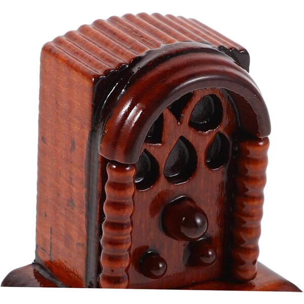 Miniatur-Holzradio für Puppenhaus – realistisches Vintage-Zubehör 1:12
