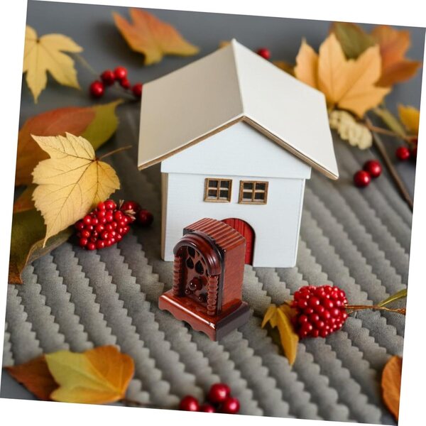 Miniatur-Holzradio für Puppenhaus – realistisches Vintage-Zubehör 1:12
