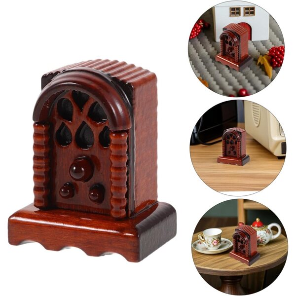Miniatur-Holzradio für Puppenhaus – realistisches Vintage-Zubehör 1:12
