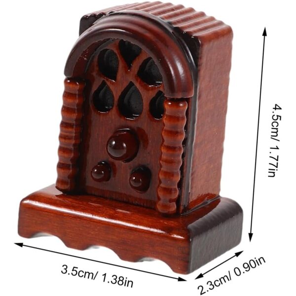 Vintage-Miniaturradio aus Holz 1:12 für Puppenhäuser und Retro-Dekorationen