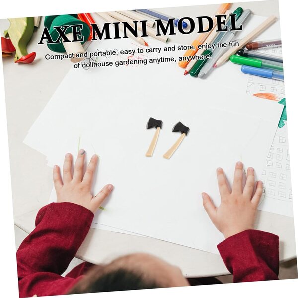Set 6 Mini Strumenti da Giardino in Legno per Casa delle Bambole - Accessori Miniatura