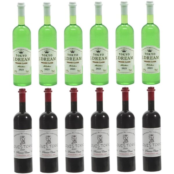Set 12 Bottiglie Miniatura di Vino per Case delle Bambole e Decorazioni Micro Paesaggio