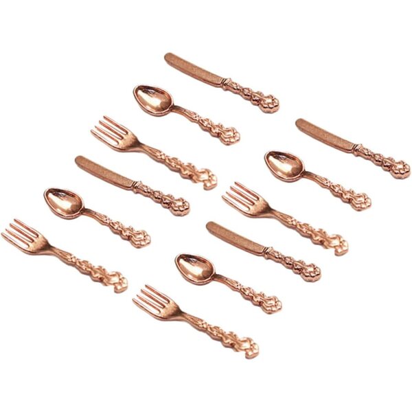 Set mit 4 Mini-Tischdecken aus Legierung für Puppenhäuser, Miniaturdekorationen