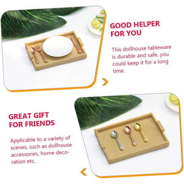 Set mit 4 Mini-Tischdecken aus Legierung für Puppenhäuser, Miniaturdekorationen