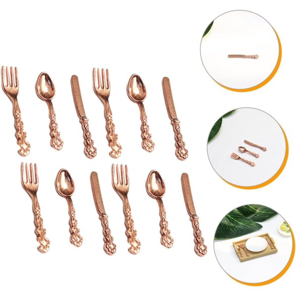 Set mit 4 Mini-Tischdecken aus Legierung für Puppenhäuser, Miniaturdekorationen