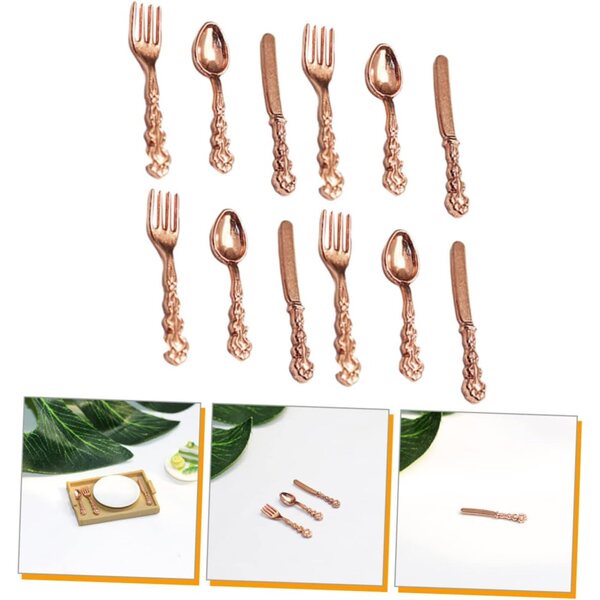 Set mit 4 Mini-Tischdecken aus Legierung für Puppenhäuser, Miniaturdekorationen