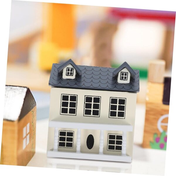 Mini-Holzschrank für Puppenhaus 1:12, elegante beige Dekoration