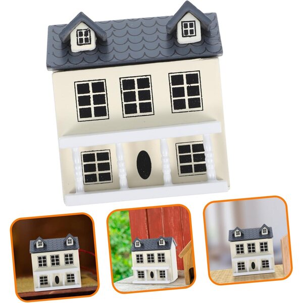 Mini-Holzschrank für Puppenhaus 1:12, elegante beige Dekoration