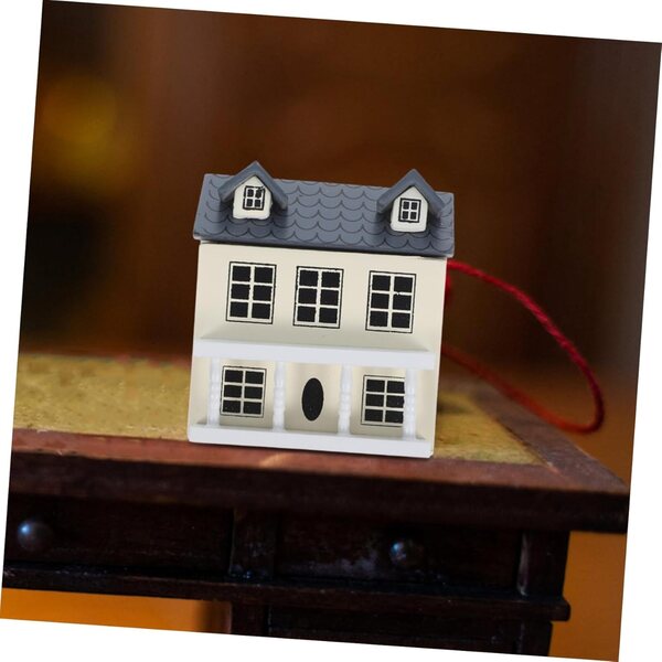 Mini-Holzschrank für Puppenhaus 1:12, elegante beige Dekoration